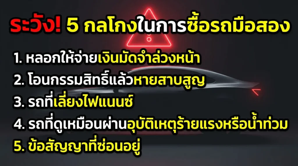  5 กลโกงต้องระวัง! วิธีป้องกันการถูกหลอกตอนซื้อรถมือสอง