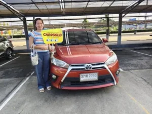 ภาพรีวิวลูกค้าขายรถ Toyota Yaris ให้กับทางร้าน ให้ราคาสูงตามสภาพจริง