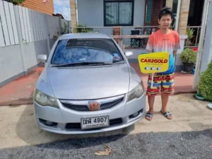 ลูกค้าส่งมอบรถเก่า Honda Civic โฉมนางฟ้า (FD) พร้อมถ่ายภาพรีวิวคู่กับป้าย CAR2GOLD